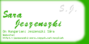 sara jeszenszki business card